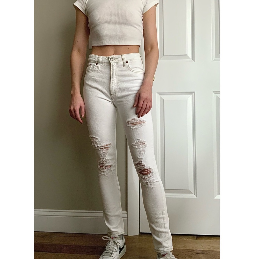 Abercrombie & Fitch White Jeans, Size 24